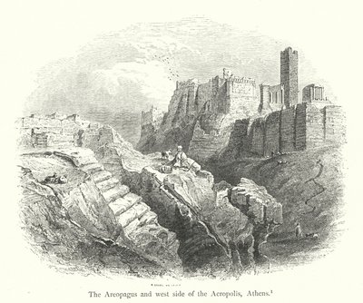 Der Areopag und die Westseite der Akropolis, Athen von English School