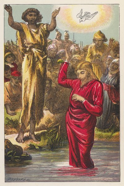 Die Taufe (Farblithografie) von English School