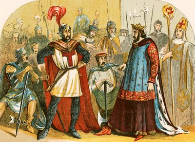 Die Barone besuchen das von Heinrich III. einberufene Parlament von English School