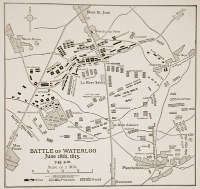 Die Schlacht von Waterloo, 18. Juni 1815 von English School