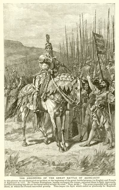 Der Beginn der großen Schlacht von Azincourt von English School