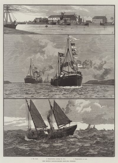 Die Boston (Lincolnshire) Tiefsee-Fischerei (Gravur) von English School