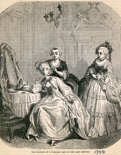 Das Boudoir einer Pariser Dame im letzten Jahrhundert, 1789 von English School