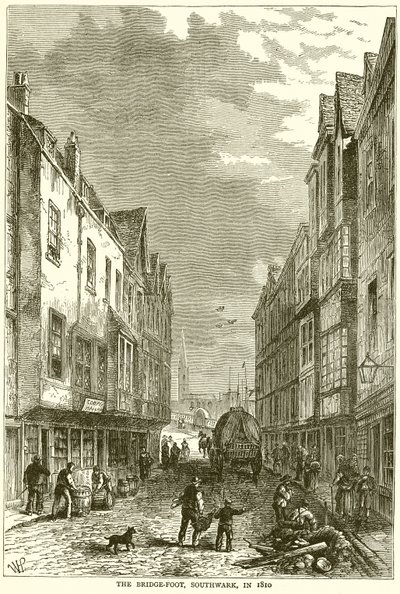 The Bridge-Foot, Southwark, 1810 von English School