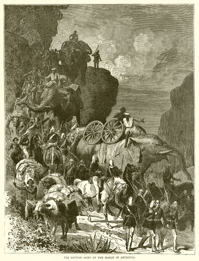 Die britische Armee auf dem Marsch in Abessinien von English School
