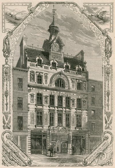 Die Büros der British and Irish Magnetic Telegraph Company, Threadneedle Street, London von English School