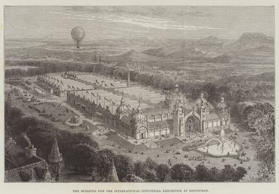 Das Gebäude für die Internationale Industrieausstellung in Edinburgh (Stich) von English School