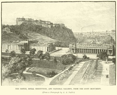 Das Schloss, Royal Institution und Nationalgalerie, vom Scott-Denkmal von English School