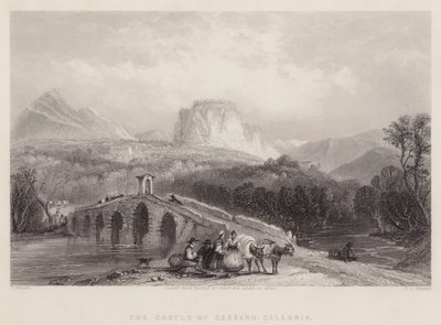 Das Schloss von Cassano, Kalabrien (Gravur) von English School