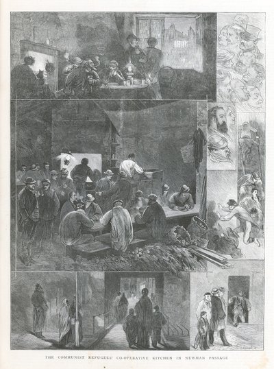 Die kommunistische Flüchtlings-Kooperative Küche in Newman Passage von English School