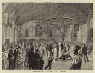 Die Corn Exchange Eislaufbahn, Brighton (Stich) von English School