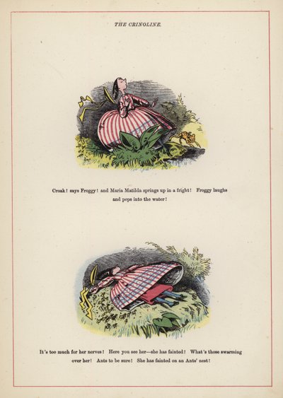 Die Krinoline (Farblithografie) von English School