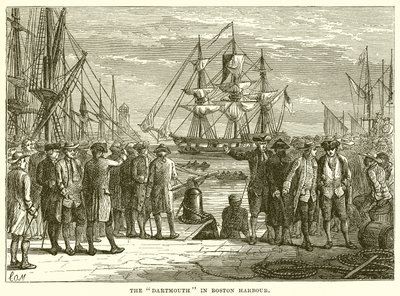 Die Dartmouth im Hafen von Boston von English School