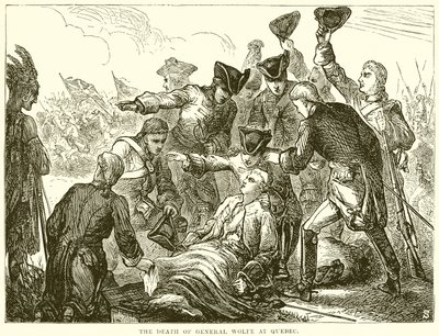 Der Tod von General Wolfe in Quebec von English School
