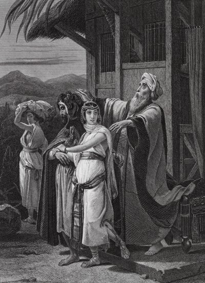 Die Abreise von Rebecca (Gravur) von English School
