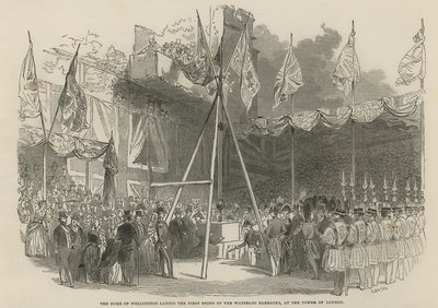 Der Herzog von Wellington legt den Grundstein der Waterloo-Kaserne von English School