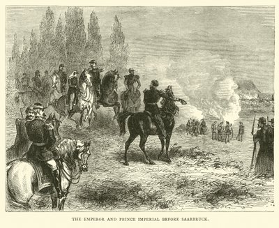 Der Kaiser und der Prinz Imperial vor Saarbrücken, August 1870 von English School