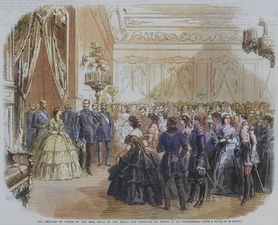 Der Kaiser von Russland auf dem Ball, gegeben von Graf und Gräfin de Morny in St. Petersburg (Gravur) von English School