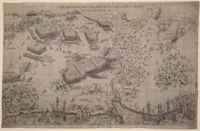 Der englische Sieg gegen die Schotten bei Muskelbroghe 1547 von English School
