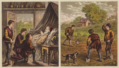 Das Vermächtnis des Vaters (Farblithographie) von English School