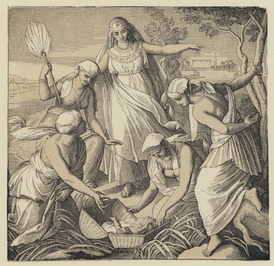 Das Auffinden von Moses (Gravur) von English School