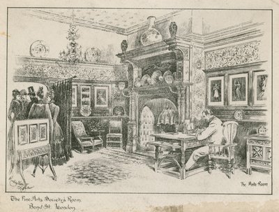 Der Raum der Fine Arts Society, Bond Street, London - das Vorzimmer von English School