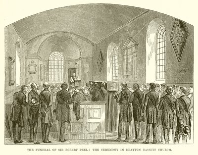 Die Beerdigung von Sir Robert Peel: Die Zeremonie in der Drayton Bassett Kirche von English School