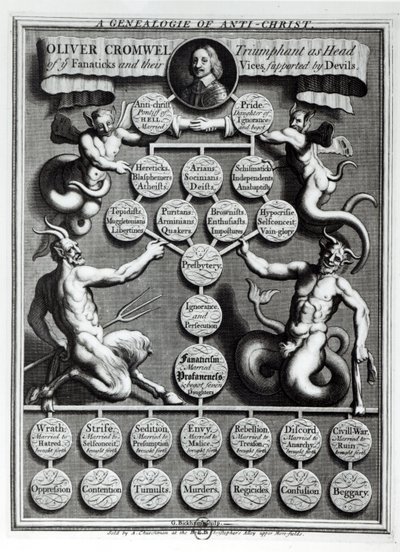 Die Genealogie des Antichristen Oliver Cromwell von English School