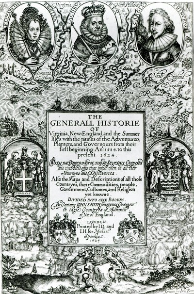 Die allgemeine Geschichte von Virginia, Neuengland und den Sommerinseln, 1624 von English School