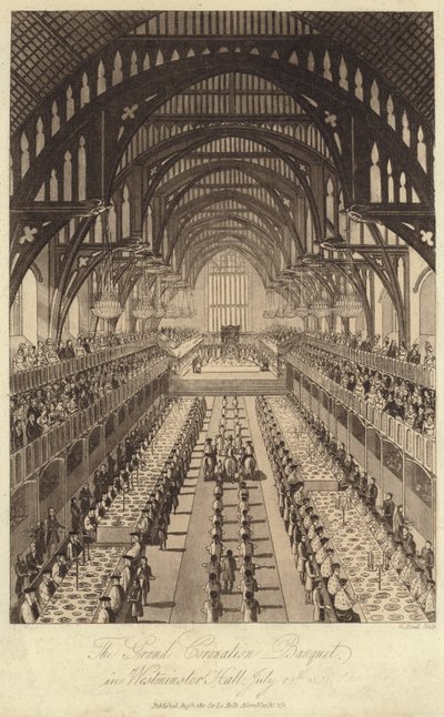 Das große Krönungsbankett in der Westminster Hall von English School