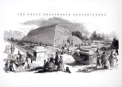 Das Große Konservatorium in Chatsworth, 1844 von English School
