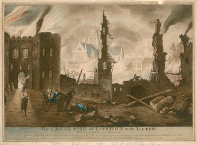 Der Große Brand von London im Jahr 1666 von English School