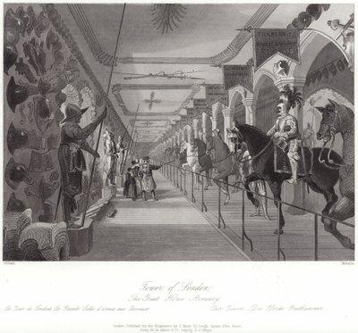 Die große Pferderüstungskammer des Tower of London von English School