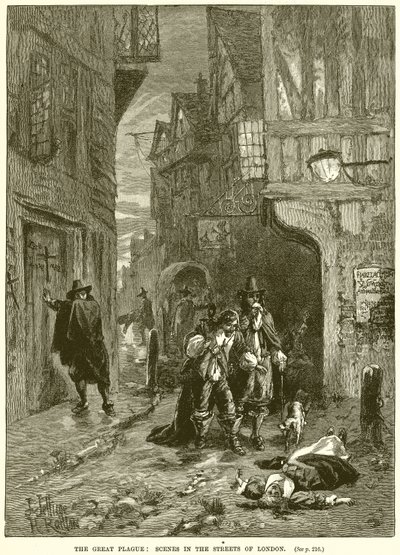 Die Große Pest: Szenen auf den Straßen von London von English School
