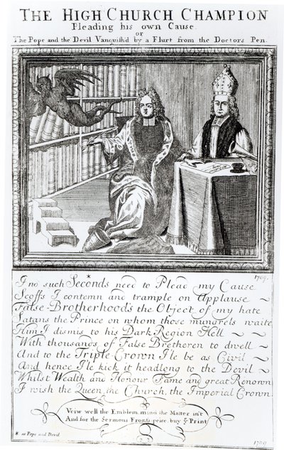 Der Hochkirchen-Champion, der seine eigene Sache vertritt, 1709 von English School
