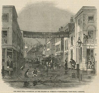 Die Flut: Überlauf der Themse am Dienstag von English School