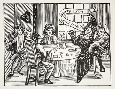 Die Geschichte von Dr. John Faustus, Illustration aus Chap-books of the Eighteenth Century von John Ashton, veröffentlicht 1882 von English School