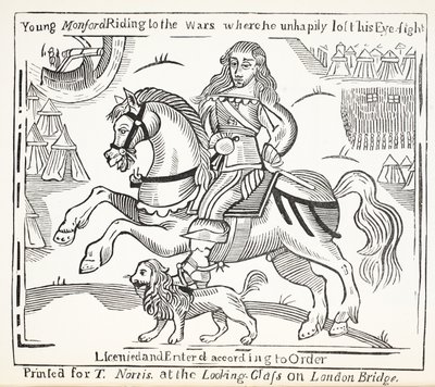 Die Geschichte des blinden Bettlers von Bednal Green, Illustration aus Chap-books des achtzehnten Jahrhunderts von John Ashton, veröffentlicht 1882 von English School