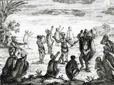Die Hottentotten verehren den Mond, Illustration aus 