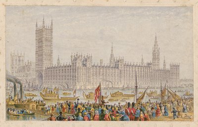 Das Parlamentshaus, Palast von Westminster, London von English School