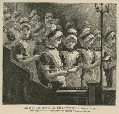 Die Hugenotten in England: Chor der französischen Kirche des Savoy, Bloomsbury von English School