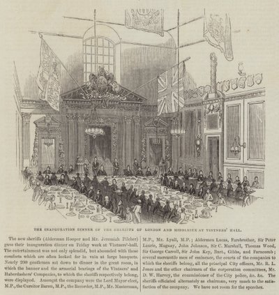 Das Einweihungsdinner der Sheriffs von London und Middlesex in der Vintners