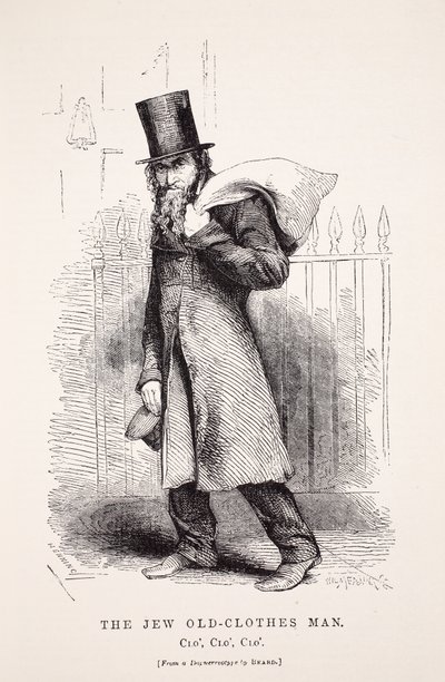 Der jüdische Altkleiderhändler, nach einem Daguerreotypie von Richard Beard, Illustration aus London Labour and London Poor von Henry Mayhew, veröffentlicht 1862 von English School