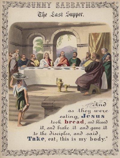 Das letzte Abendmahl (farbige Gravur) von English School