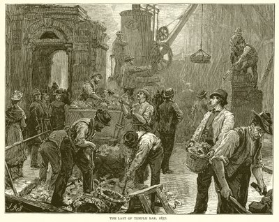 Das Ende von Temple Bar, 1877 von English School