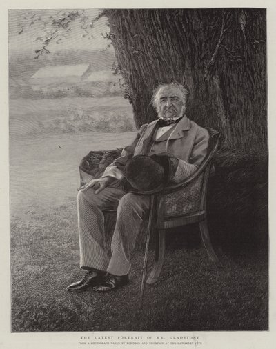 Die neuesten Porträts von Mr Gladstone (Gravur) von English School