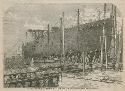 Das Dampfschiff Leviathan (Great Eastern), Mai 1856 von English School