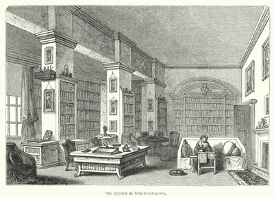 Die Bibliothek in Edgeworthstown (Stich) von English School
