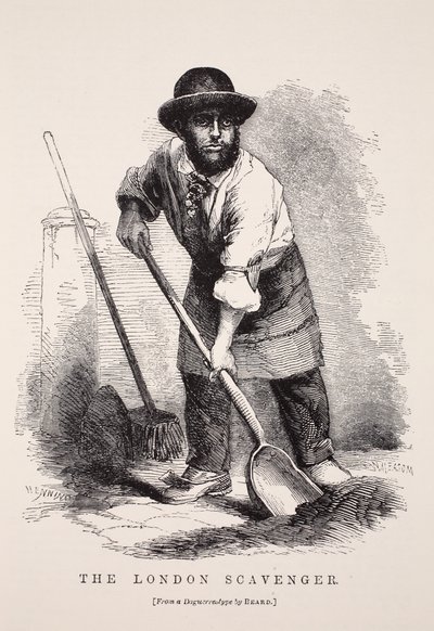Der Londoner Müllsammler, nach einem Daguerreotypie von Richard Beard, Illustration aus London Labour and London Poor von Henry Mayhew, veröffentlicht 1862 von English School