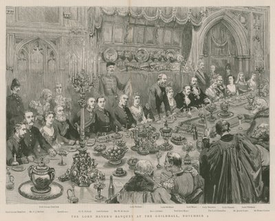 Das Bankett des Lord Mayor in der Guildhall, London, 9. November 1887 von English School